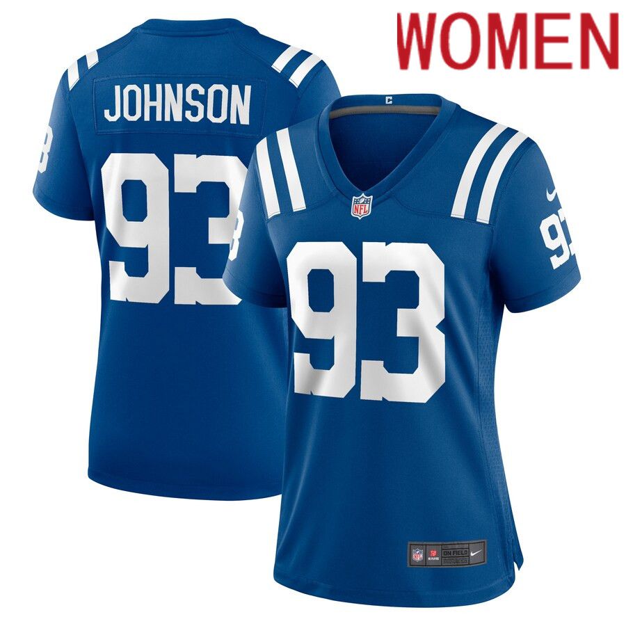 Women Indianapolis Colts #93 Eric Johnson Nike Royal Player Game NFL Jersey->women nfl jersey->Women Jersey